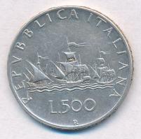 Olaszország 1964R 500L Ag Kolumbusz hajói T:2 Italy 1964R 500 Lire Ag Columbus ships C:XF