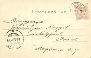 1899 Zsombolya, Hatzfeld, Jimbolia; Gróf Csekonics-Csitó kastélya, karikázó kislány. Manzin és Ferch...