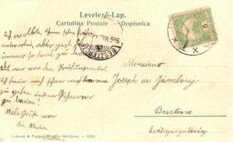 1906 Fiume, Rijeka; Adria Kávéház a parkkal / Cafe Adria with park