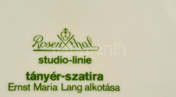 Rosenthal porcelán fali tál, matricás, jelzett, hibátlan, d: 25,5 cm