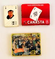 5 pakli francia kártya, közte Politikus póker