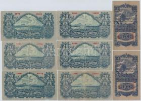 Ausztria 1945. 10Sch (2x) sorszámkövetők + 20Sch (6x) T:III
Austria 1945. 10 Schilling (2x) sequent...