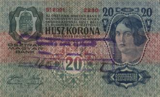 1913. 20K(5x)+1915. 10K(2x) mindegyik klf, szerb ellenbélyegzőkkel,összesen 7db T:II,III+