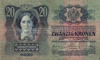 1913. 20K(5x)+1915. 10K(2x) mindegyik klf, szerb ellenbélyegzőkkel,összesen 7db T:II,III+