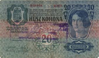 1913. 20K(5x)+1915. 10K(2x) mindegyik klf, szerb ellenbélyegzőkkel,összesen 7db T:II,III+