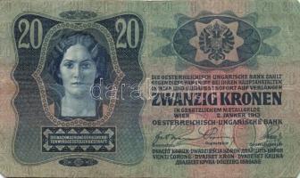 1913. 20K(5x)+1915. 10K(2x) mindegyik klf, szerb ellenbélyegzőkkel,összesen 7db T:II,III+