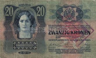 1913. 20K(5x)+1915. 10K(2x) mindegyik klf, szerb ellenbélyegzőkkel,összesen 7db T:II,III+