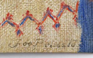 Éder Gyula (1875 - 1945): Tót lányka. Olaj, vászon, jelzett. Szecessziós fém képkeretben. A festmény...