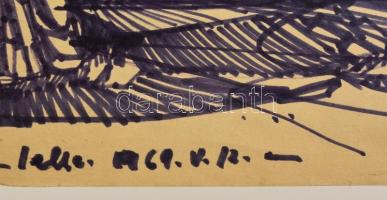 Orosz István (1941-1999): Lelle. Filc, papír, 30x43 cm