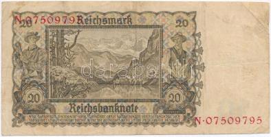 Német Harmadik Birodalom 1939. 20M T:III
German Third Reich 1939. 20 Mark C:F