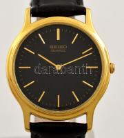 Seiko quartz karóra, bőrszíjjal, működik, sorszám: 394674