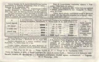 1902. II. Mezőgazdasági Orsz. Kiállítás sorsjegye 50f értékben T:I-