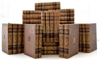 Magyar Remekírók sorozat 42 kötete. Bp.,1902-1907, Franklin. Aranyozott, festett liadói egészvászon-...