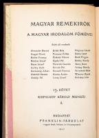 Magyar Remekírók sorozat 42 kötete. Bp.,1902-1907, Franklin. Aranyozott, festett liadói egészvászon-...