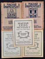 1908-1929 a Magyar iparművészet 2 db és a Magyar építőművészet 3 db lapszáma, érdekes írásokkal