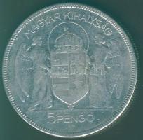 1930. 5P Ag "Horthy jobbra" T:3