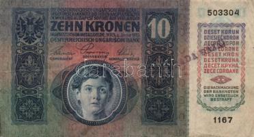 1915. 10K lila szerb "...Rada Baja I" ellenbélyegzővel T:III+