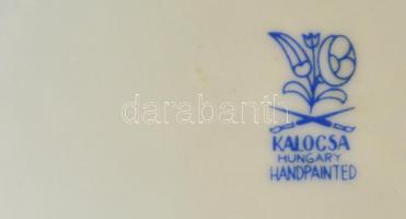 Kalocsai váza, kézzel festett, jelzett, apró kopásokkal, : 18 cm