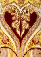 Zsolnay óriás dísztál orientalizáló mintával, kézzel festett, jelzett (Bosnyák Tiborné), hibátlan, d...