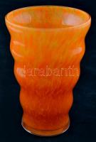 Dekoratív fújt váza, több rétegű, hibátlan, jelzés nélkül, m: 15 cm