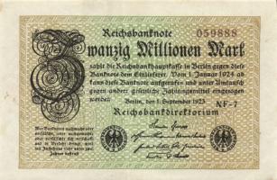 Német Birodalom/Weimari Köztársaság 1923. 100.000.000M T:II+ +1923. 20.000.000M T:I-