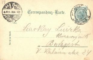 1901 Ljubljana, Laibach; Franziskanerkirche / church, river