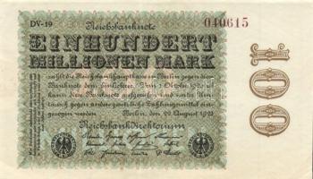 Német Birodalom/Weimari Köztársaság 1923. 100.000.000M T:II+ +1923. 20.000.000M T:I-