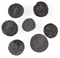Római Birodalom 7db-os vegyes rézpénz tétel, közte II. Constantius 337-361. AE Follis (2,6g) + Sirmium / Jovianus 363-364. AE3 (3,13g), további uralkodók: I. Licinius, Valens T:2,2- Roman Empire 7pcs of copper coins, including Constantius II 337-361. AE Follis D N CONSTAN-TIVS P F AVG / FEL TEMP REPARATIO (2,6g) + Sirmium / Jovian 363-364. AE3 DN IOVIA-NVS PF AVG / VOT V MVLT X - BSIRM (3,13g); other emperors: Licinius I, Valens C:XF,VF RIC VIII 118.