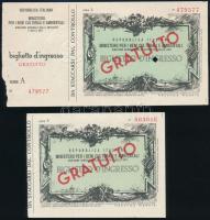 cca 1970 12 különféle olasz belépőjegy, vonatjegy