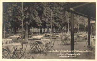 1937 Schwechat, Schwechater Brauhaus Restauration Zur Kohlstaud / beer house and restaurant, garden