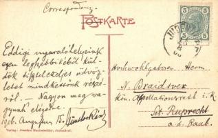 Judendorf, Josef Jackl Restauration Gastgarten / restaurant and garden, church in the background