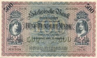 Német Birodalom(Weimari Köztársaság) Szászország 1922. 500M T:I-