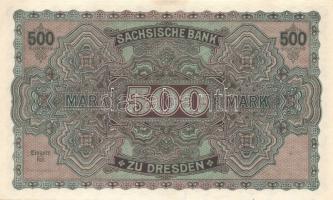 Német Birodalom(Weimari Köztársaság) Szászország 1922. 500M T:I-