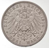 Német Államok / Poroszország 1914A 3M Ag "II. Vilmos" T:2 / German States / Prussia 1914A ...