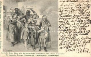 1901 Zweiter Burenkrieg. Kriegführung gegen Frauen und Kinder in Südafrika / Second Boer War in South-Africa. Warfare against women and children in South Africa, artist signed (EB)