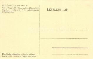 1913. március 16. FTC-MTK labdarúgó mérkőzés. Corner helyzet, Bíró Gyuszi gyönyörű fejessel véd. Kia...