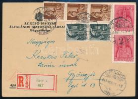 1943 Ajánlott nyomtatvány 7 bélyeges bérmentesítéssel / Registered printed matter