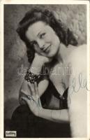 Bordy Bella színművésznő dedikált fotólapja