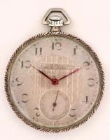 Locarno Watch ezüst zsebóra, működő szerkezettel,Levente Intézmény Vezetősége 1927 gravírozással, jelzett, bruttó: 47 g d: 4,5 cm