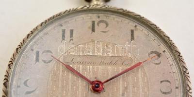 Locarno Watch ezüst zsebóra, működő szerkezettel,"Levente Intézmény Vezetősége 1927" graví...