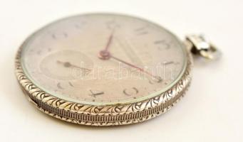 Locarno Watch ezüst zsebóra, működő szerkezettel,"Levente Intézmény Vezetősége 1927" graví...
