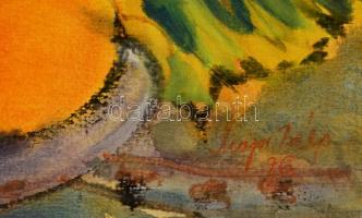 Major Béla (?-): Asztali csendélet. Akvarell, papír, jelzett, 37×50 cm