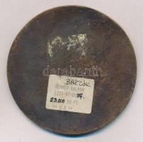 Renner Kálmán (1927-1994) DN "Bartók" Br plakett (86mm) T:2 hátoldalán matrica