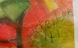 Scheiber jelzéssel: Asztal társaság. Pasztell, papír, kis szakadással,  25×40 cm