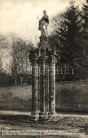 1936 Zirc, Az ősi székesegyház pillére (1200-ból), a Szent Imre szoborral (1751-ből). photo