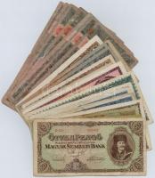 24db-os vegyes magyar pengő bankjegy tétel, közte néhány MNB bélyeggel T:III,III-