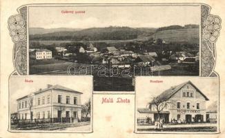 Malá Lhota, Skola, Hostinec / school, restaurant and hotel. Art Nouveau (EK)