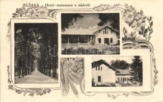 1938 Jolsva, Jelsava; Vasúti szálloda és vendéglő / Hotel restaurace u nádrazi / Hotel and Restaurant Railway. Art Nouveau, floral