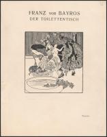 Franz von Bayros: Der Toilettentisch. (München 1908), 16t. Erotikus grafikák. 300 példányban kiadott, kereskedemi forgalomba nem került, 16 nyomattal, korabeli, félbőr mappában, 24x18cm / Franz von Bayros: Der Toilettentisch. (Munich 1908), published in 300 copies, 16 erotic prints, in half leather folder, 24x18cm