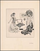 Franz von Bayros: Der Toilettentisch. (München 1908), 16t. Erotikus grafikák. 300 példányban kiadott...